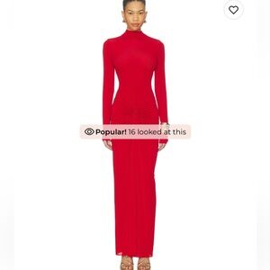Ronny Kobo Collection Vibrant Red Long Sleeve Dress